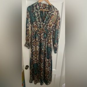 Zara multi print maxi dress